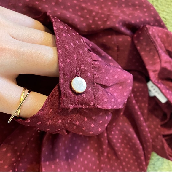 French Red Dots Blouse Wire Red - Picture 3 of 4